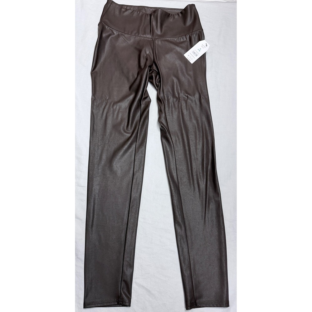 Time and Tru Brown Faux Leather High Rise Skinny Leggings Small 4-6 NWT